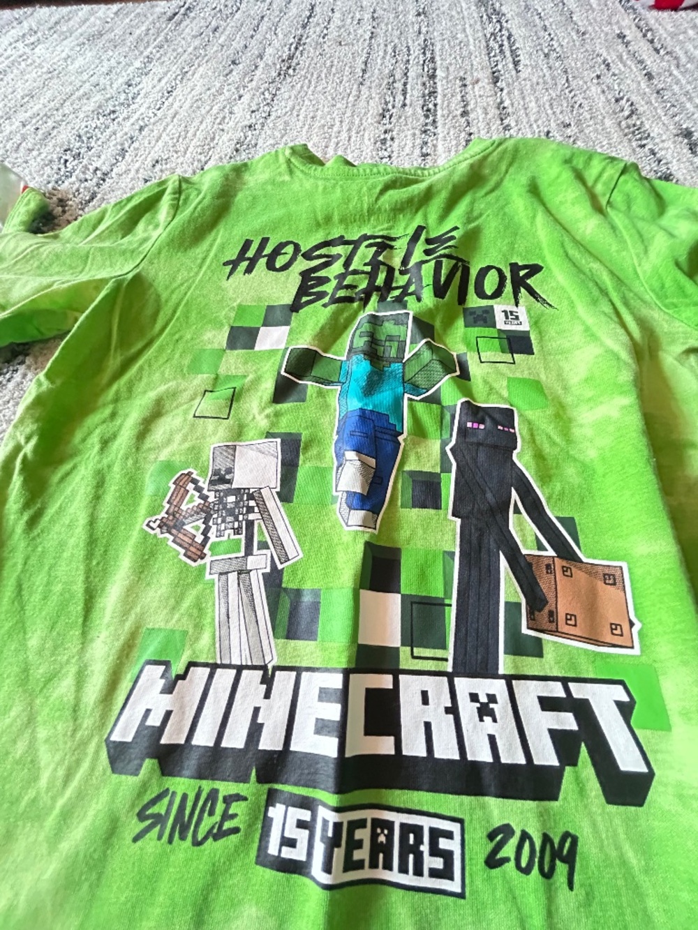 Kids Minecraft "Hostile Behavior" 15 Years Anniversary T-Shirt
